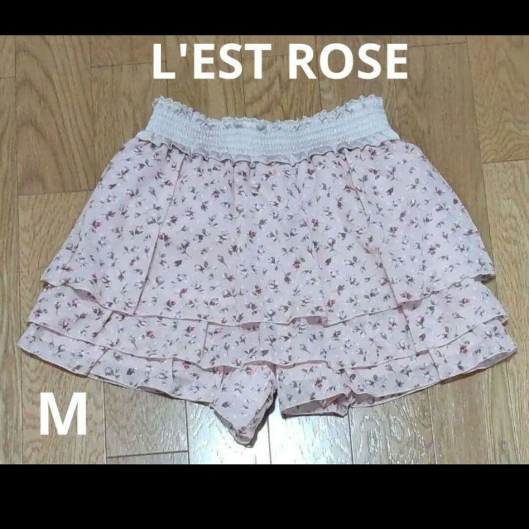 L'EST ROSE(レストローズ)の1365 レストローズ ピンク【小薔薇柄フリルショートパンツ1365 レディースのパンツ(ショートパンツ)の商品写真