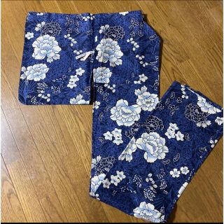 浴衣　美品　クリーニング済　青(浴衣)