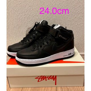 ステューシー(STUSSY)のナイキ NIKE stussy AF1 エアフォース1 24.0cm mid(スニーカー)