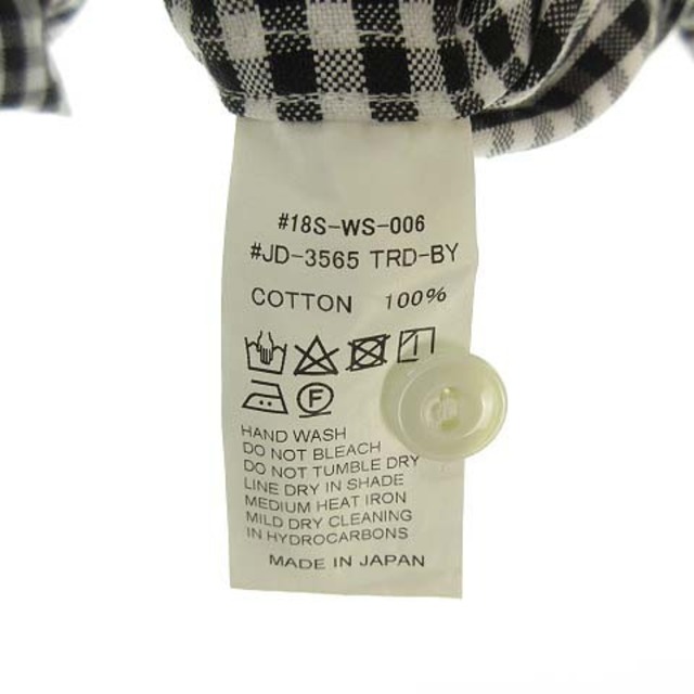 DANTON(ダントン)の18SS プルオーバー ワーク シャツ ギンガムチェック 半袖 36 ブラック レディースのトップス(シャツ/ブラウス(半袖/袖なし))の商品写真