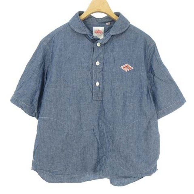 DANTON(ダントン)の18SS プルオーバー ワーク シャツ シャンブレー 半袖 36 ネイビー レディースのトップス(シャツ/ブラウス(半袖/袖なし))の商品写真