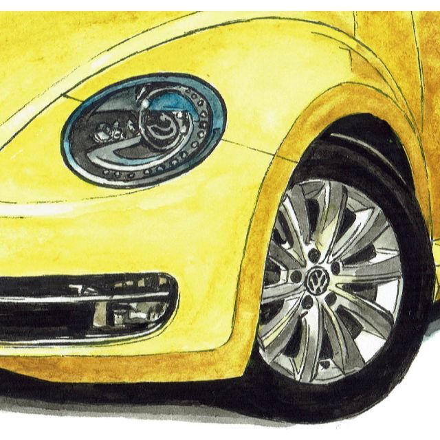 Volkswagen(フォルクスワーゲン)のGC-771ワーゲンビートル限定版画サイン有額装済作家平右ヱ門 自動車/バイクの自動車(カタログ/マニュアル)の商品写真