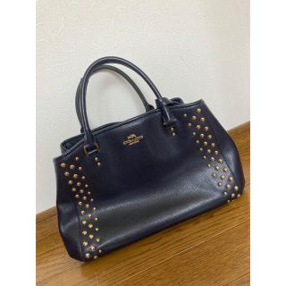 コーチ(COACH)のcoach 紺色バッグ(ハンドバッグ)