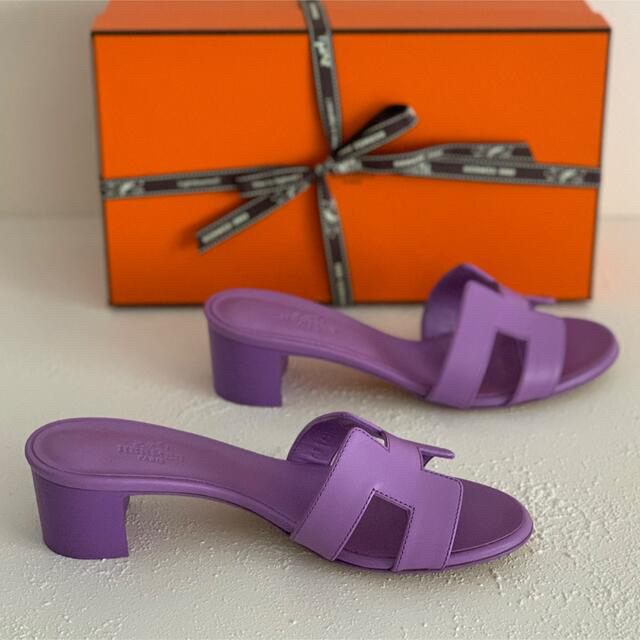 靴エルメスHermes オアジス2022SS限定カラー❤︎パープルレディース