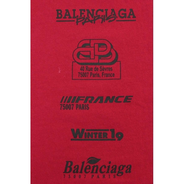 フロント Balenciaga マルチロゴタートルネック長袖カットソー Sの通販 【爆買い!】 BALENCIAGA ロゴタートル赤 Tシャツ/カットソー(七分/長袖)