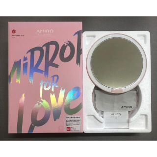 【新古品／美品】AMIRO 充電式 コードレス  女優ミラー(ピンク)(卓上ミラー)