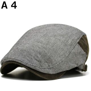 帽子 メンズ レディース アンティーク 合皮 ハンチング A4　ブラックホワイト(ハンチング/ベレー帽)