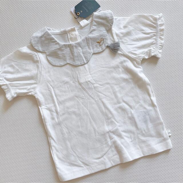 futafuta(フタフタ)のcottoli タッセル付きTシャツ ホワイト キッズ/ベビー/マタニティのキッズ服男の子用(90cm~)(Tシャツ/カットソー)の商品写真