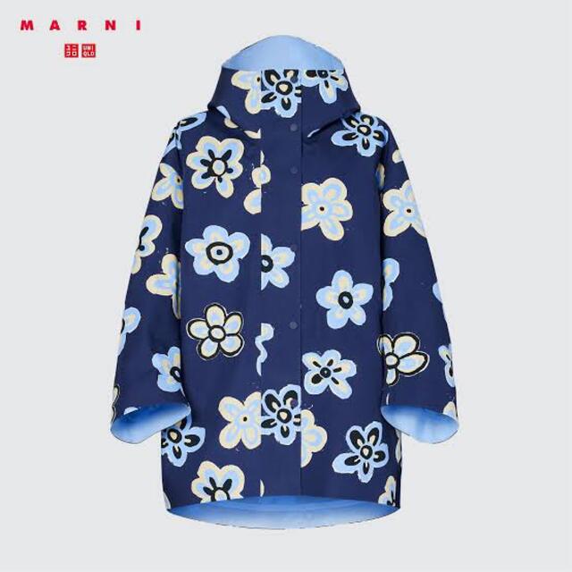 Marni(マルニ)のMARNI UNIQLOブロックテックハーフコート Mサイズ　ユニクロ　マルニ レディースのジャケット/アウター(ナイロンジャケット)の商品写真