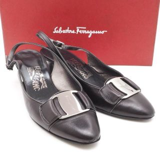 サルヴァトーレフェラガモ(Salvatore Ferragamo)の《一点物》サルヴァトーレフェラガモ ミュール ヴァラ金具 ブラック 23.5(ミュール)