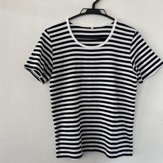 ムジルシリョウヒン(MUJI (無印良品))の無印良品　　半袖ボーダー　Tシャツ　XLサイズ　美品(Tシャツ(半袖/袖なし))