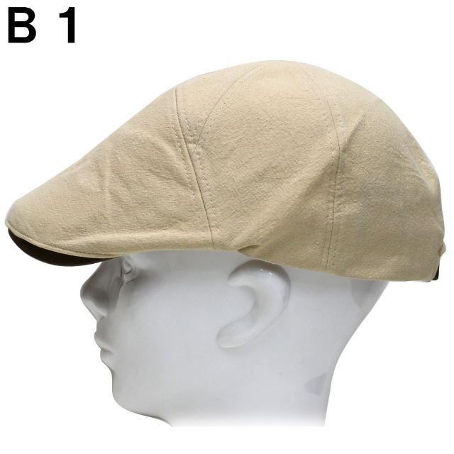 帽子 メンズ レディース シンプル 無地 ハンチング B1　ベージュ メンズの帽子(ハンチング/ベレー帽)の商品写真