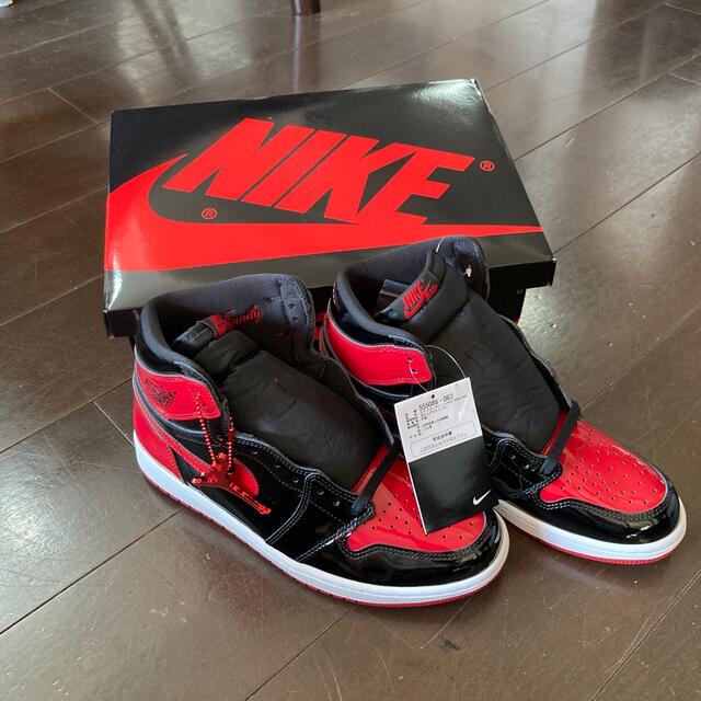 NIKE ジョーダン1 AJ1 ハイ　OG  パテント　ブレッドスニーカー