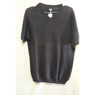 カルバンクライン(Calvin Klein)のCKカルバンクライン半袖ニットセーター/ブラックシンプル高品質M(ニット/セーター)