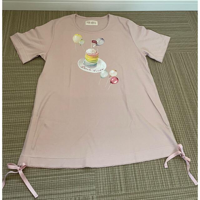 PINK HOUSE(ピンクハウス)の☆未使用　ピンクハウス  Tシャツ　ピンク　Lサイズ　日本製 レディースのトップス(Tシャツ(半袖/袖なし))の商品写真