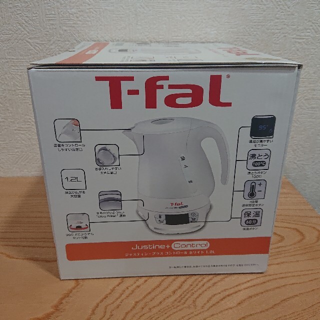 T-fal(ティファール)のティファール T-fal 電気ケトル ジャスティンプラスコントロール ホワイト スマホ/家電/カメラの生活家電(電気ケトル)の商品写真