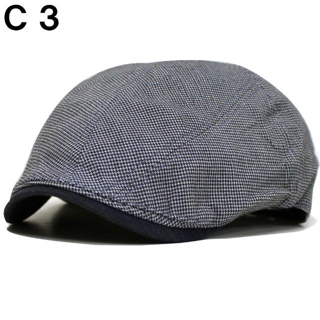 帽子 メンズ レディース ハンチング C3 ライトネイビー メンズの帽子(ハンチング/ベレー帽)の商品写真
