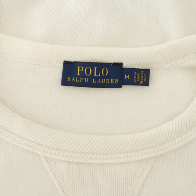 POLO RALPH LAUREN(ポロラルフローレン)のポロ ラルフローレン コットン国旗柄トレーナー スウェット 長袖 裏起毛 M 白 レディースのトップス(トレーナー/スウェット)の商品写真