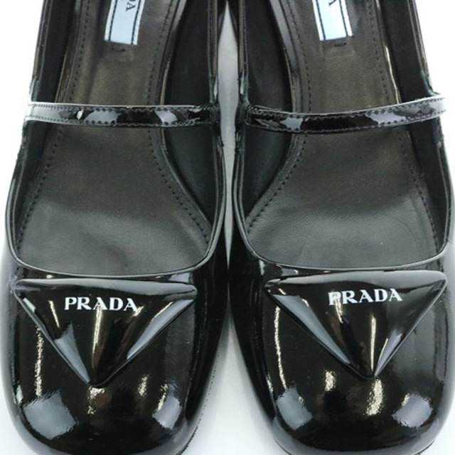 PRADA(プラダ)のプラダ パンプス スクエアトゥ ストラップ 36.5 23.5cm 黒 レディースの靴/シューズ(ハイヒール/パンプス)の商品写真