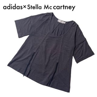 アディダスバイステラマッカートニー(adidas by Stella McCartney)の美品アディダスバイステラマッカートニー 半袖Tシャツ カットソー グレー M(Tシャツ(半袖/袖なし))
