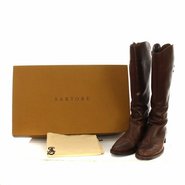SARTORE(サルトル)のサルトル アパルトモン PARMA ジョッキー ブーツ レザー 37.5 茶 レディースの靴/シューズ(ブーツ)の商品写真