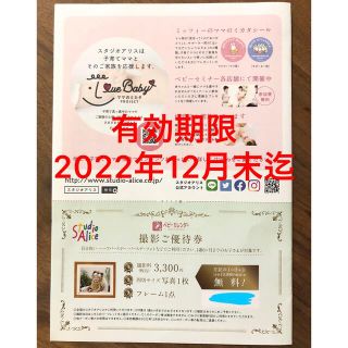 スタジオアリス　撮影ご優待券(お宮参り用品)