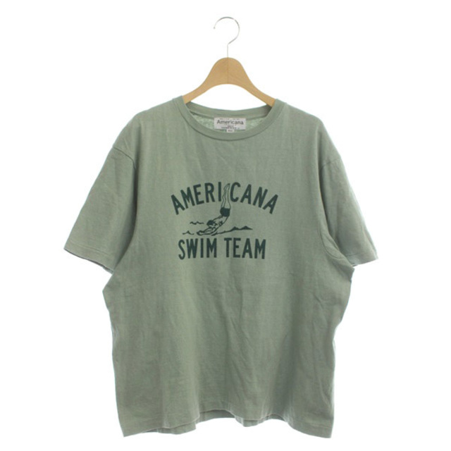 AMERICANA(アメリカーナ)のアメリカーナ SWIM TEAM プリントTシャツ 半袖 オーバーサイズ 緑 レディースのトップス(Tシャツ(半袖/袖なし))の商品写真