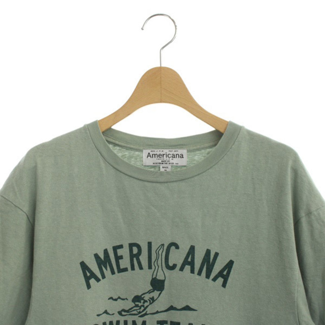 AMERICANA(アメリカーナ)のアメリカーナ SWIM TEAM プリントTシャツ 半袖 オーバーサイズ 緑 レディースのトップス(Tシャツ(半袖/袖なし))の商品写真