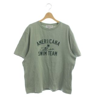 アメリカーナ(AMERICANA)のアメリカーナ SWIM TEAM プリントTシャツ 半袖 オーバーサイズ 緑(Tシャツ(半袖/袖なし))