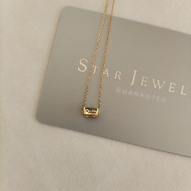 STAR JEWELRY(スタージュエリー)のスタージュエリー K18YG シークレットキー　アクアマリンネックレス 美品 レディースのアクセサリー(ネックレス)の商品写真