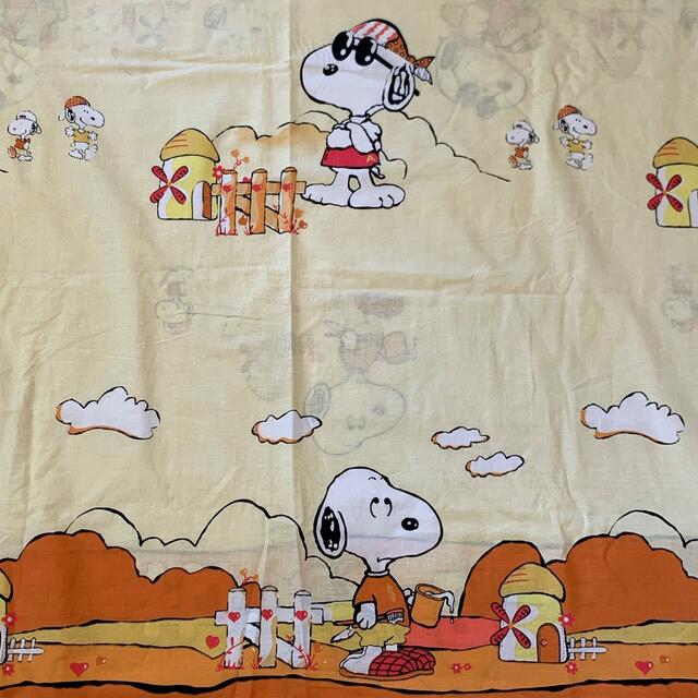 SNOOPY - 【ビンテージシーツ】スヌーピー 夕焼け ドイツ レア柄 SNOOPY - 【ビンテージシーツ】スヌーピー 夕焼け ドイツ レア柄