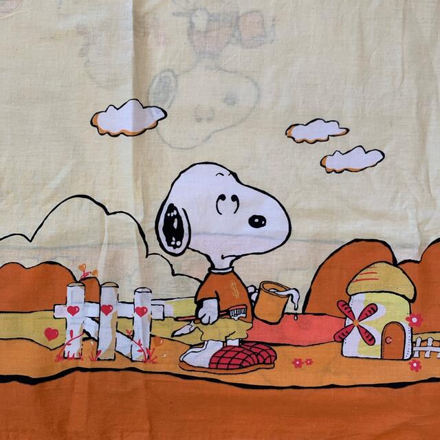 SNOOPY - 【ビンテージシーツ】スヌーピー 夕焼け ドイツ レア柄 SNOOPY - 【ビンテージシーツ】スヌーピー 夕焼け ドイツ レア柄