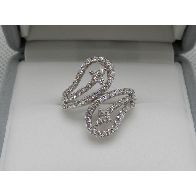 上品】 天然ダイヤモンドのリング【1.00ct】【K18WG】 リング(指輪