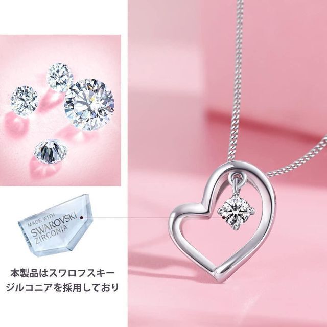 AN002【純銀製✨】高級ダイヤCZ　プラチナ　ネックレス　お洒落　プレゼント 3