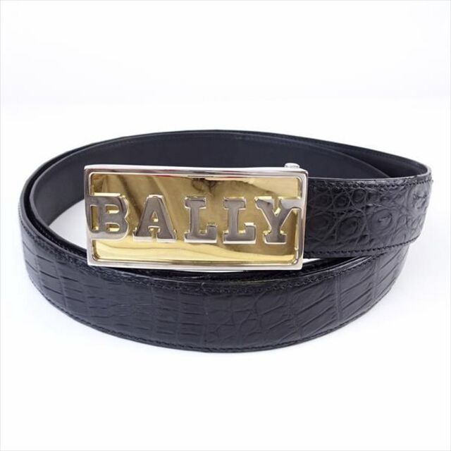 Bally(バリー)の美品 バリー バックル レザーベルト 社外ベルト付き マット クロコダイル 黒 メンズのファッション小物(ベルト)の商品写真