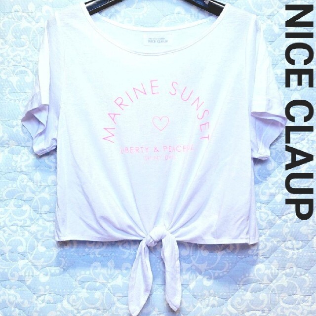 NICE CLAUP(ナイスクラップ)のナイスクラップ(NICE CLAUP)　前結び半袖カットソー レディースのトップス(カットソー(半袖/袖なし))の商品写真