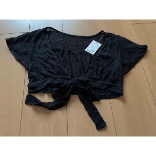 セシルマクビー(CECIL McBEE)の新品タグつき8925円　セシルマクビー　黒リボンカーディガン　M(カーディガン)