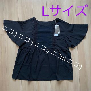 シマムラ(しまむら)の【ブラック・Lサイズ】レースブラウス　しまむら　terawear emu(シャツ/ブラウス(半袖/袖なし))