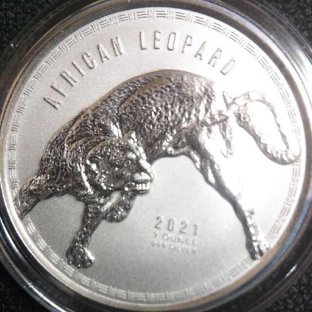 2021年 ガーナ共和国 アフリカのヒョウ 1オンス銀貨 純銀コイン