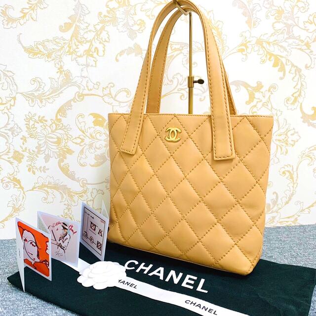 リニューアル 正規品 CHANEL シャネル ゴールドロゴ ステッチ トート