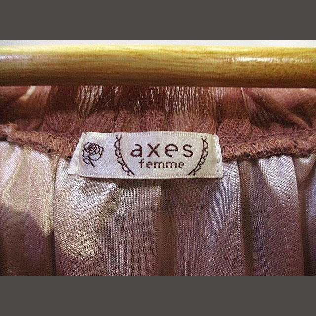 axes femme(アクシーズファム)のaxes femme カットソー 裏地付き レース ピンク ブラック sizeM レディースのトップス(カットソー(長袖/七分))の商品写真
