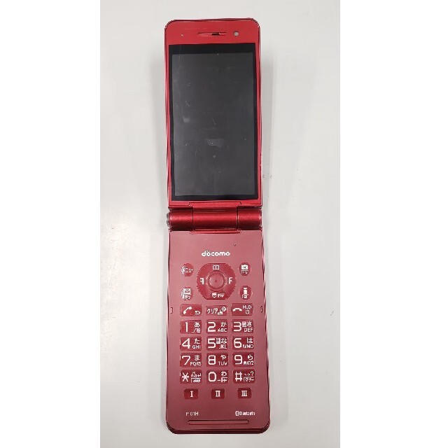 NTTdocomo(エヌティティドコモ)のFOMA　P-01H　ドコモ　docomo　ケータイ　本体　赤　レッド　中古 スマホ/家電/カメラのスマートフォン/携帯電話(携帯電話本体)の商品写真