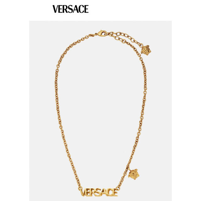 新品 VERSACE ヴェルサーチェ ロゴ ネックレス ゴールド 41,800円