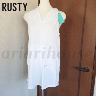 ラスティ(RUSTY)のM RUSTY 吸汗速乾 水陸両用 体型カバー チュニックワンピ レディース 白(ウェア)