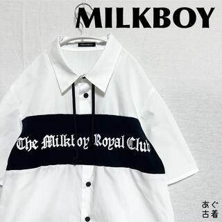MILKBOY - MILKBOY★ロゴ 半袖シャツ バイカラー モノトーン