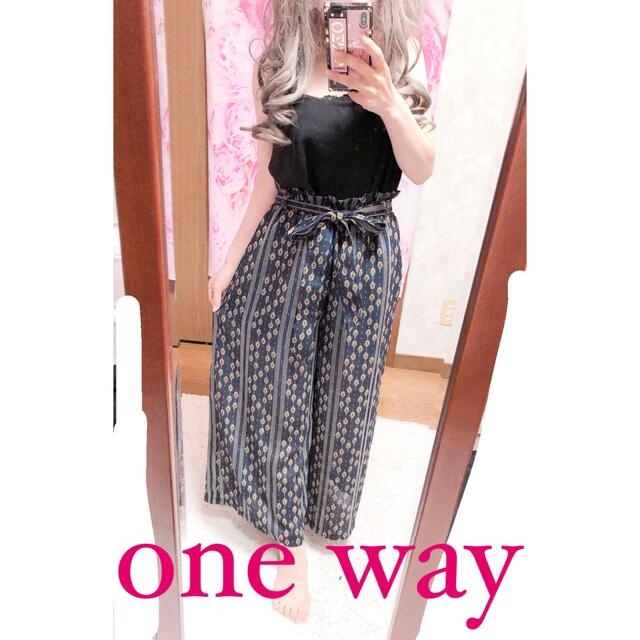 one*way(ワンウェイ)の4704.one way 総柄 アジアン ウエストベルト付き カジュアルパンツ レディースのパンツ(カジュアルパンツ)の商品写真