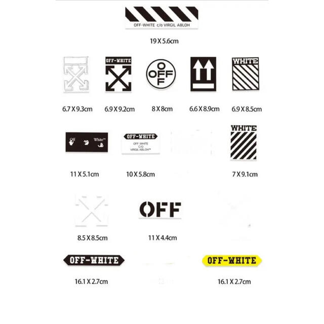 OFF-WHITE(オフホワイト)のOff White オフホワイトOff-White ステッカー　シール　21枚 ハンドメイドの文具/ステーショナリー(しおり/ステッカー)の商品写真