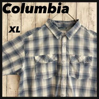 コロンビア(Columbia)のColumbia⭐︎コロンビア 半袖チェックシャツ ロゴ刺繍 通気性 アウトドア(シャツ)