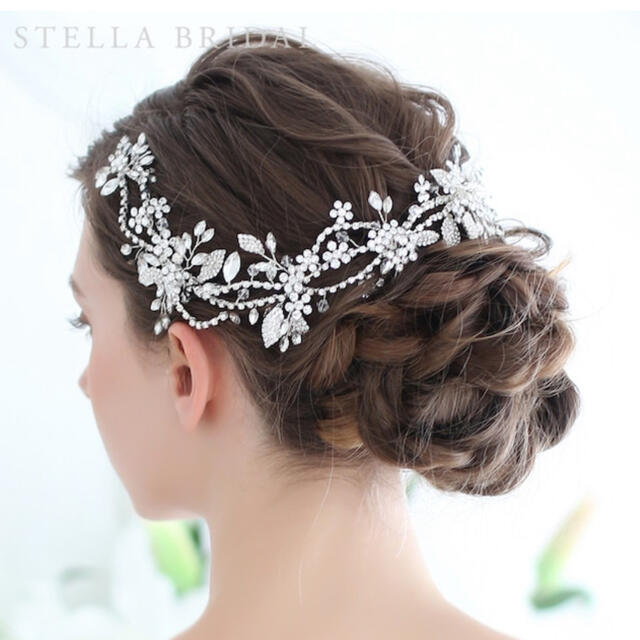 Vera Wang(ヴェラウォン)のartkumayuuさん専用:STELLA BRIDAL ヘッドアクセサリー ハンドメイドのウェディング(ヘッドドレス/ドレス)の商品写真