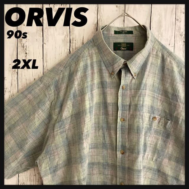 90s⭐︎ORVIS オービス 半袖シャツ チェック アウトドア  ゆるだぼ